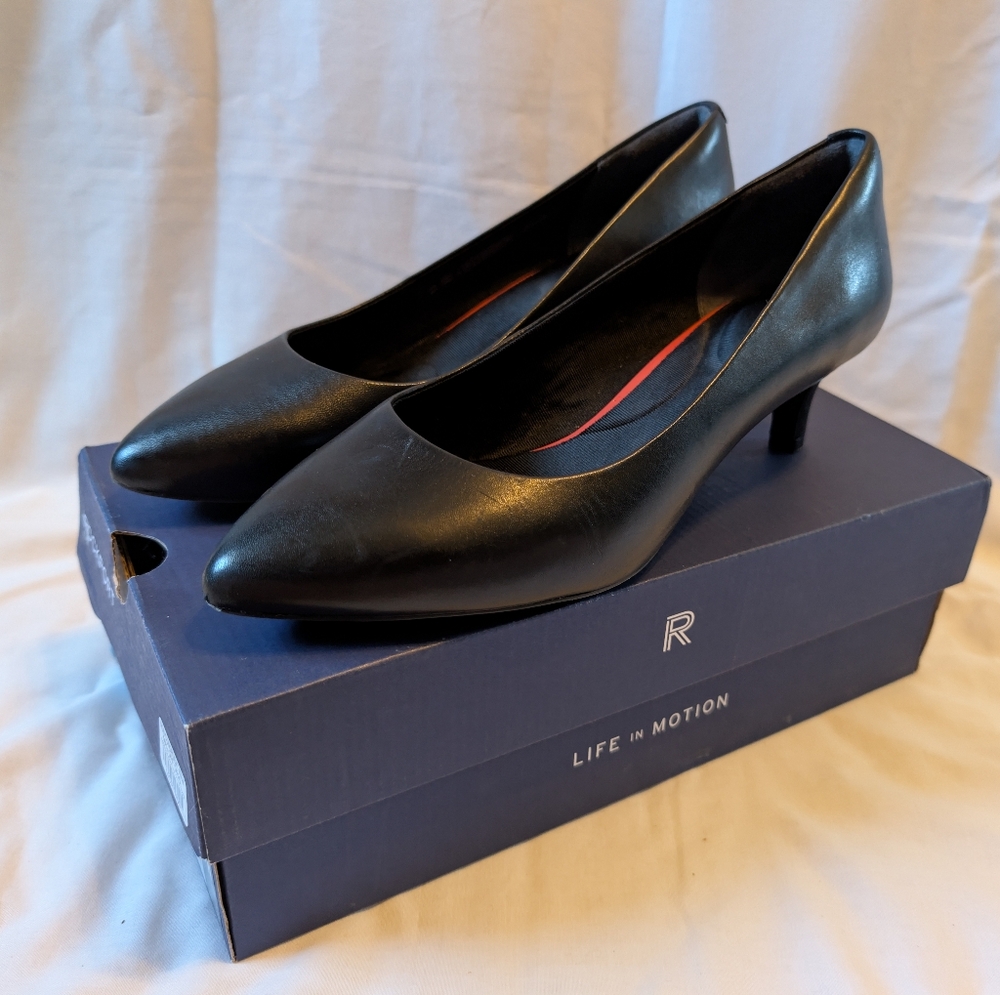 Rockport Women's Black Leather Pumps 8.5 Kalila V78396 Euc